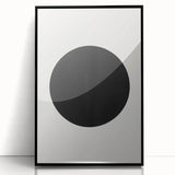Minimalist Wall Decor – Black Circle on White Modern Abstract Canvas