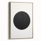 Minimalist Wall Decor – Black Circle on White Modern Abstract Canvas