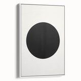 Minimalist Wall Decor – Black Circle on White Modern Abstract Canvas