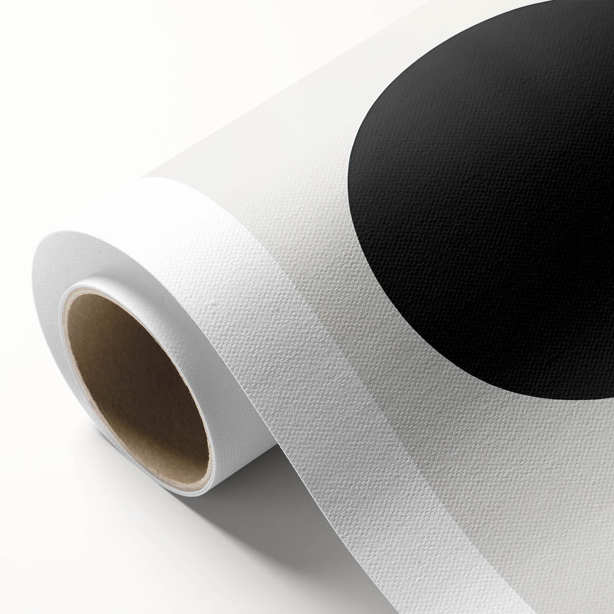 Minimalist Wall Decor – Black Circle on White Modern Abstract Canvas