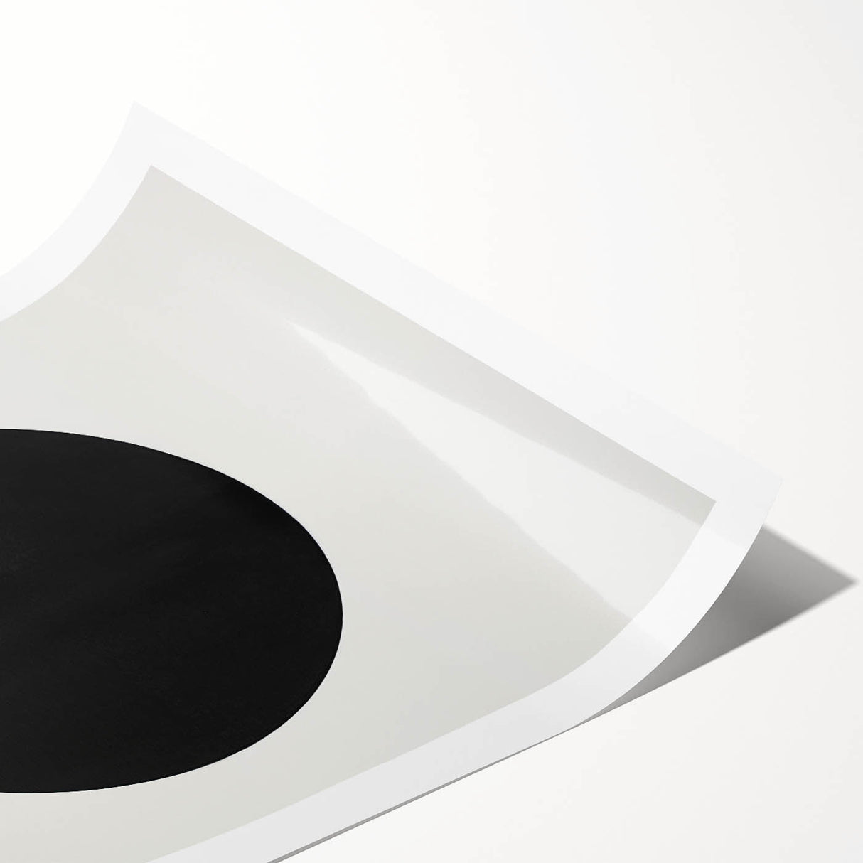 Minimalist Wall Decor – Black Circle on White Modern Abstract Canvas