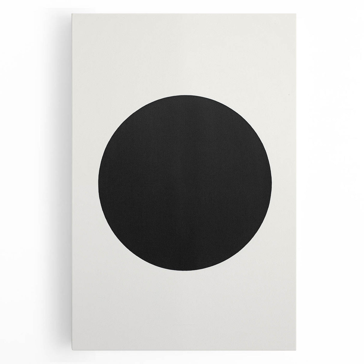 Minimalist Wall Decor – Black Circle on White Modern Abstract Canvas
