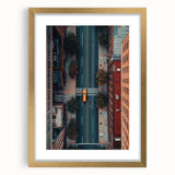 Urban Scenery Wall Art – Aerial City Taxi Street Canvas Print