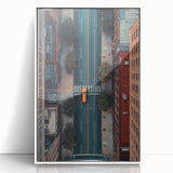 Urban Scenery Wall Art – Aerial City Taxi Street Canvas Print