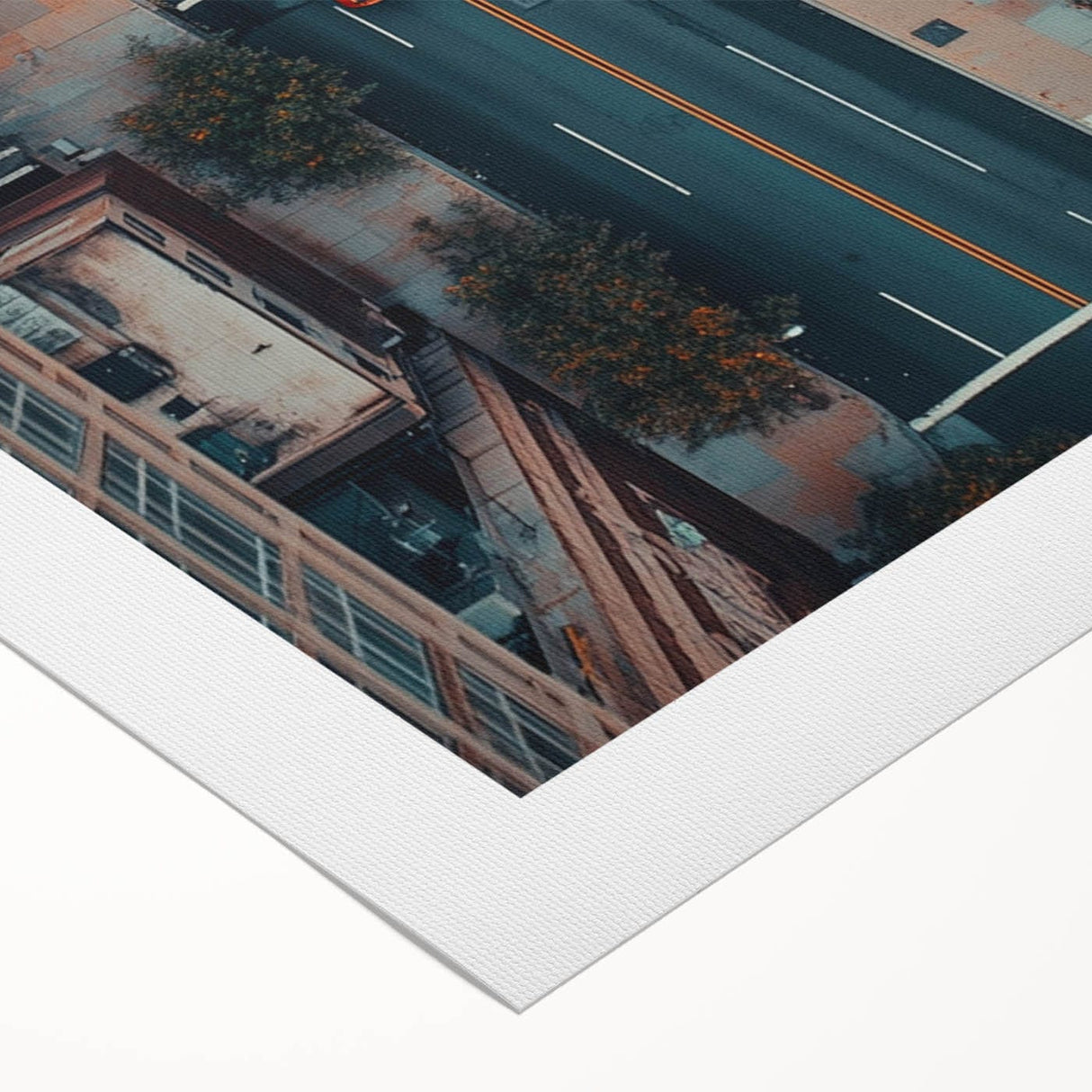 Urban Scenery Wall Art – Aerial City Taxi Street Canvas Print