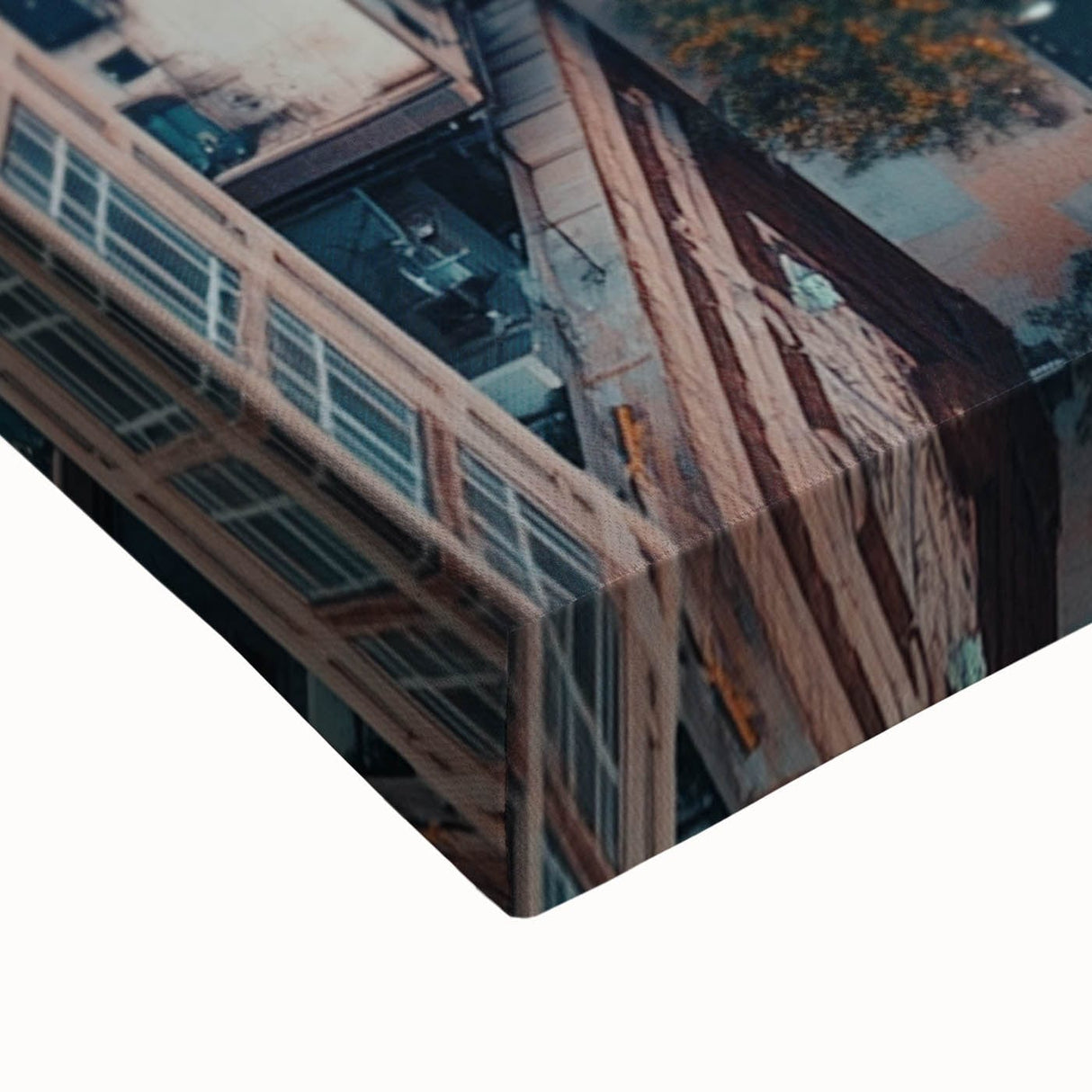 Urban Scenery Wall Art – Aerial City Taxi Street Canvas Print
