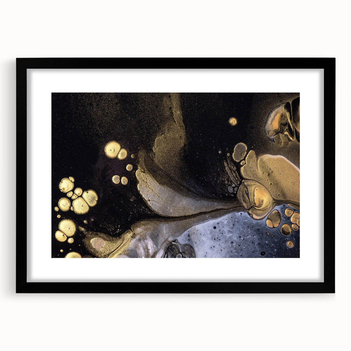 Fluid Acrylic Wall Decor – Black & Gold Luxury Abstract