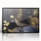 Fluid Acrylic Wall Decor – Black & Gold Luxury Abstract