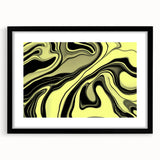 Colorful Abstract Wall Hangings – Lime Green & Black Marble Flow