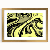 Colorful Abstract Wall Hangings – Lime Green & Black Marble Flow