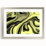 Colorful Abstract Wall Hangings – Lime Green & Black Marble Flow