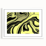 Colorful Abstract Wall Hangings – Lime Green & Black Marble Flow