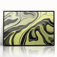 Colorful Abstract Wall Hangings – Lime Green & Black Marble Flow