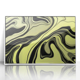 Colorful Abstract Wall Hangings – Lime Green & Black Marble Flow
