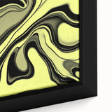 Colorful Abstract Wall Hangings – Lime Green & Black Marble Flow