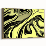 Colorful Abstract Wall Hangings – Lime Green & Black Marble Flow