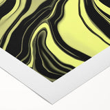 Colorful Abstract Wall Hangings – Lime Green & Black Marble Flow