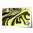 Colorful Abstract Wall Hangings – Lime Green & Black Marble Flow