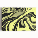 Colorful Abstract Wall Hangings – Lime Green & Black Marble Flow