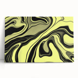 Colorful Abstract Wall Hangings – Lime Green & Black Marble Flow
