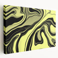 Colorful Abstract Wall Hangings – Lime Green & Black Marble Flow