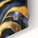 High-End Abstract Wall Decor – Navy Blue & Gold Luxury Print