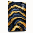 High-End Abstract Wall Decor – Navy Blue & Gold Luxury Print