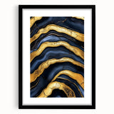 High-End Abstract Wall Decor – Navy Blue & Gold Luxury Print