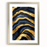 High-End Abstract Wall Decor – Navy Blue & Gold Luxury Print