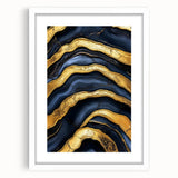 High-End Abstract Wall Decor – Navy Blue & Gold Luxury Print