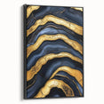 High-End Abstract Wall Decor – Navy Blue & Gold Luxury Print
