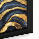 High-End Abstract Wall Decor – Navy Blue & Gold Luxury Print