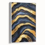 High-End Abstract Wall Decor – Navy Blue & Gold Luxury Print
