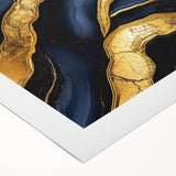 High-End Abstract Wall Decor – Navy Blue & Gold Luxury Print
