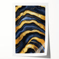 High-End Abstract Wall Decor – Navy Blue & Gold Luxury Print