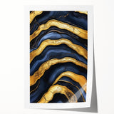 High-End Abstract Wall Decor – Navy Blue & Gold Luxury Print