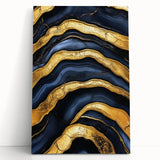 High-End Abstract Wall Decor – Navy Blue & Gold Luxury Print