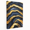 High-End Abstract Wall Decor – Navy Blue & Gold Luxury Print