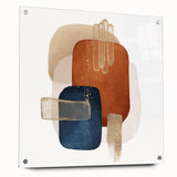 Abstract Geometric Framed Art – Minimalist Wall Art in Earth Tones