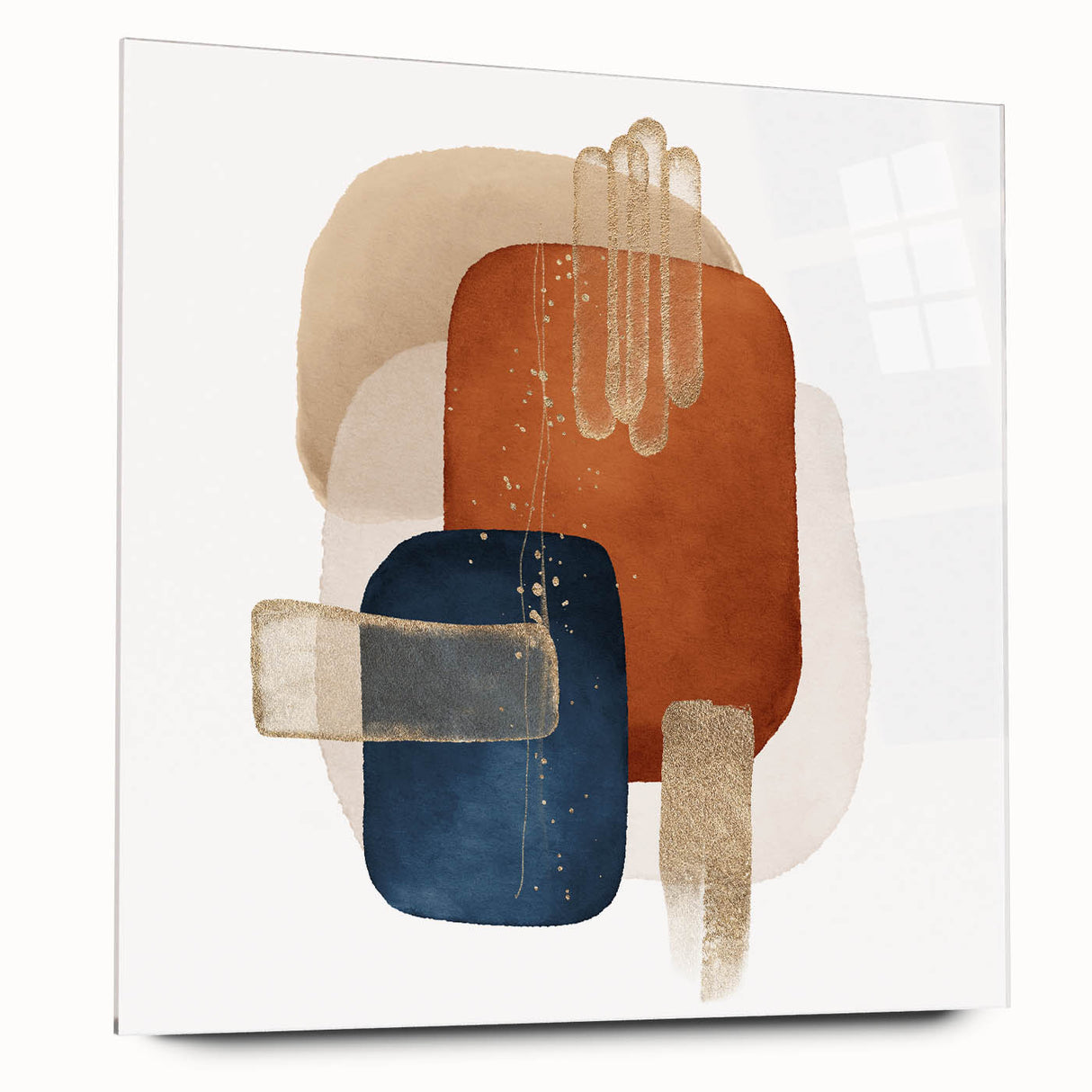 Abstract Geometric Framed Art – Minimalist Wall Art in Earth Tones