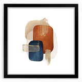Abstract Geometric Framed Art – Minimalist Wall Art in Earth Tones