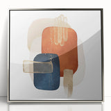 Abstract Geometric Framed Art – Minimalist Wall Art in Earth Tones