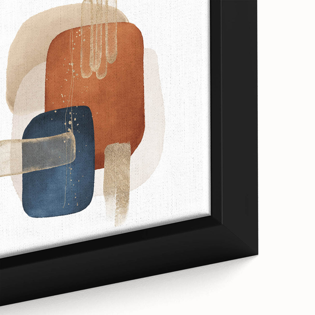 Abstract Geometric Framed Art – Minimalist Wall Art in Earth Tones