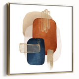 Abstract Geometric Framed Art – Minimalist Wall Art in Earth Tones