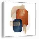 Abstract Geometric Framed Art – Minimalist Wall Art in Earth Tones