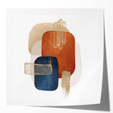 Abstract Geometric Framed Art – Minimalist Wall Art in Earth Tones