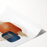 Abstract Geometric Framed Art – Minimalist Wall Art in Earth Tones