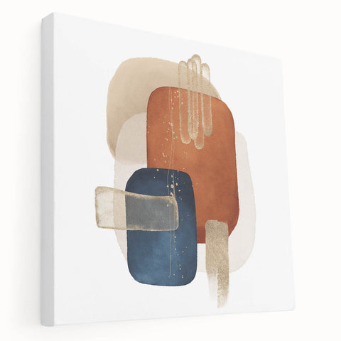 Abstract Geometric Framed Art – Minimalist Wall Art in Earth Tones