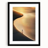 Minimalist Horizon Art – Golden Coastal Sunset Reflection Print