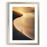 Minimalist Horizon Art – Golden Coastal Sunset Reflection Print